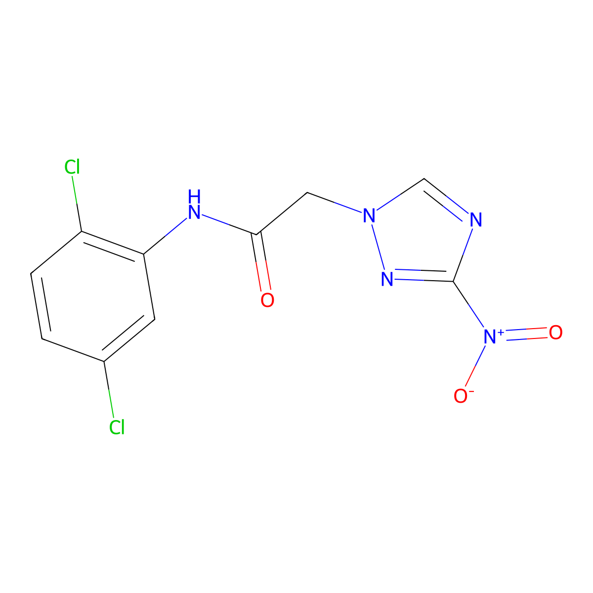 N-(2,5-dichlorophenyl)-2-(3-nitro-1,2,4-triazol-1-yl)acetamide molecular structure, CAS 312635-39-5