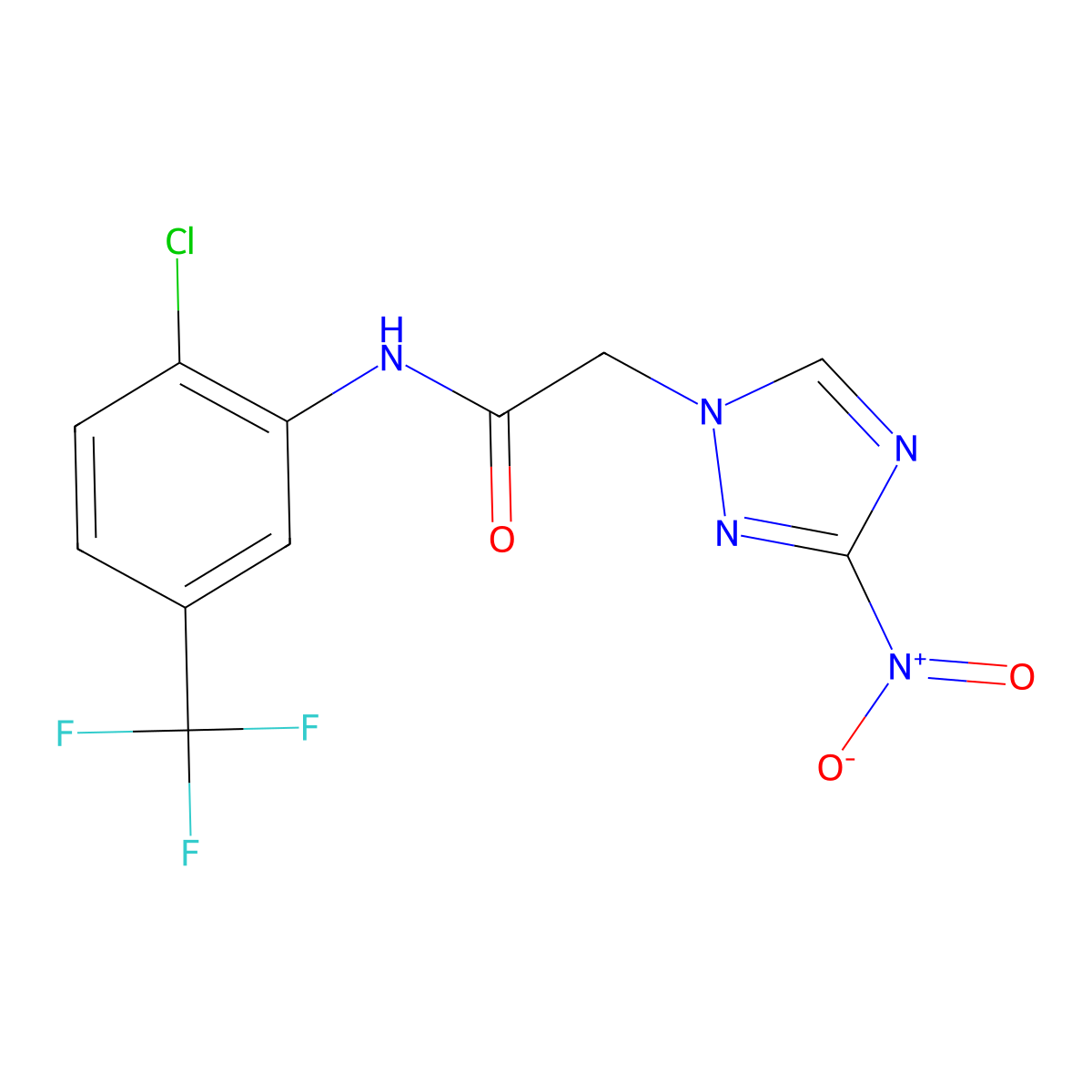 N-[2-chloro-5-(trifluoromethyl)phenyl]-2-(3-nitro-1,2,4-triazol-1-yl)acetamide molecular structure, CAS 312635-44-2