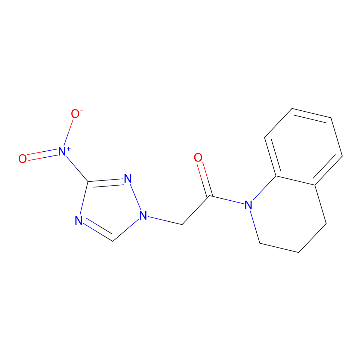 1-(3,4-dihydro-2H-quinolin-1-yl)-2-(3-nitro-1,2,4-triazol-1-yl)ethanone molecular structure, CAS 312635-46-4