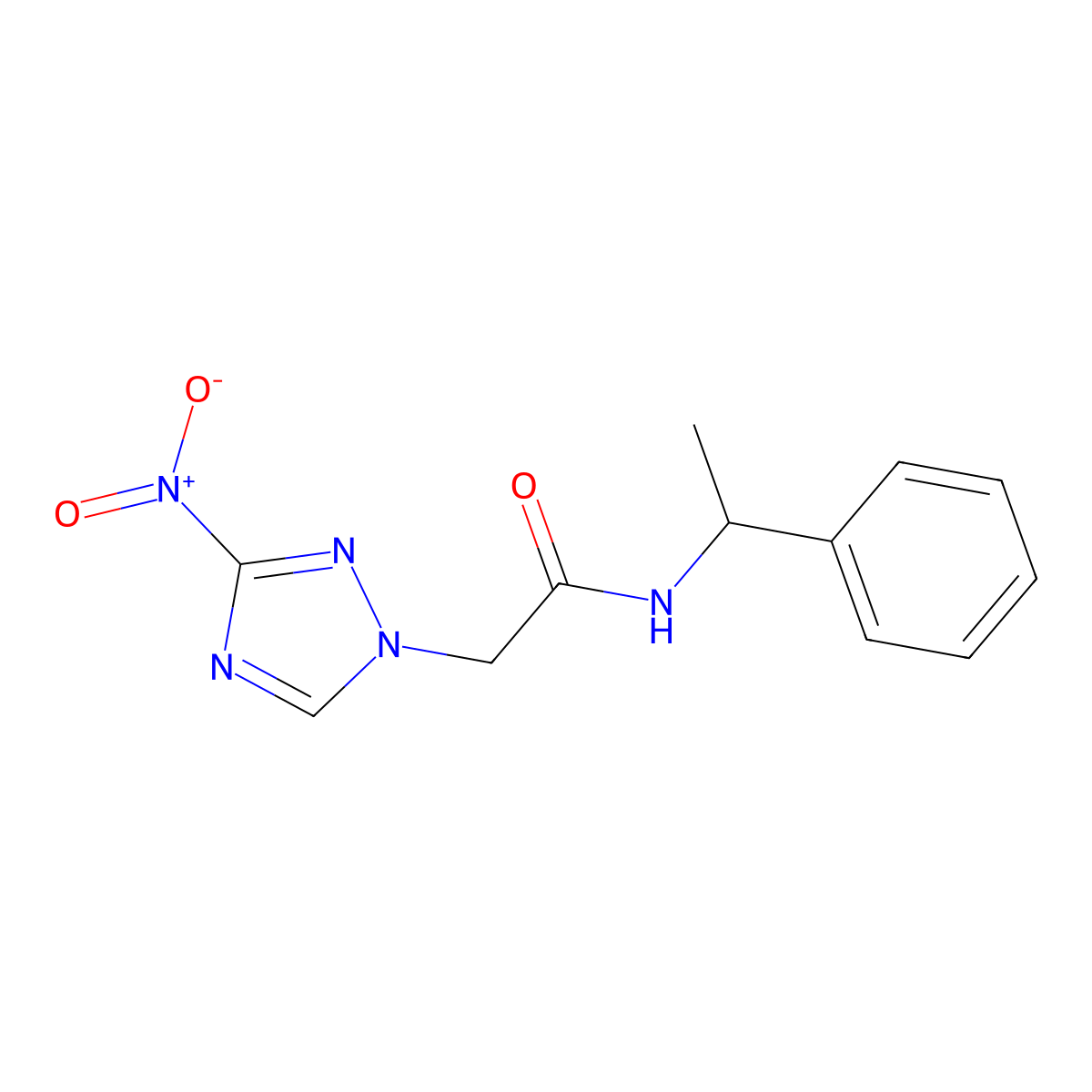 2-(3-nitro-1,2,4-triazol-1-yl)-N-(1-phenylethyl)acetamide molecular structure, CAS 312635-56-6