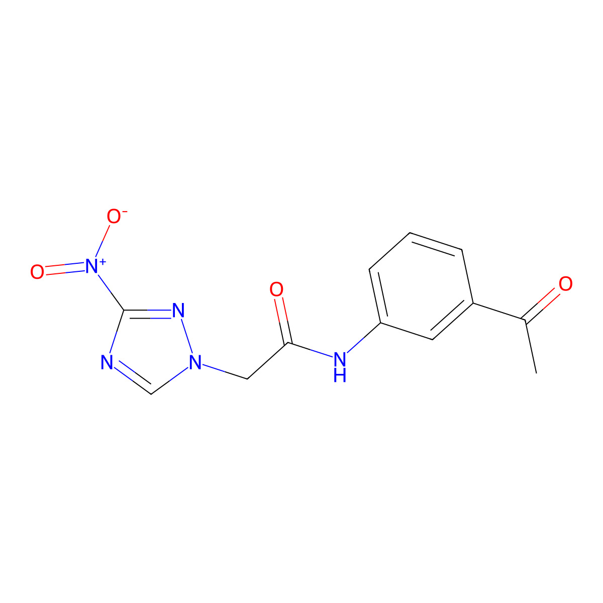 N-(3-acetylphenyl)-2-(3-nitro-1H-1,2,4-triazol-1-yl)acetamide molecular structure, CAS 312635-63-5