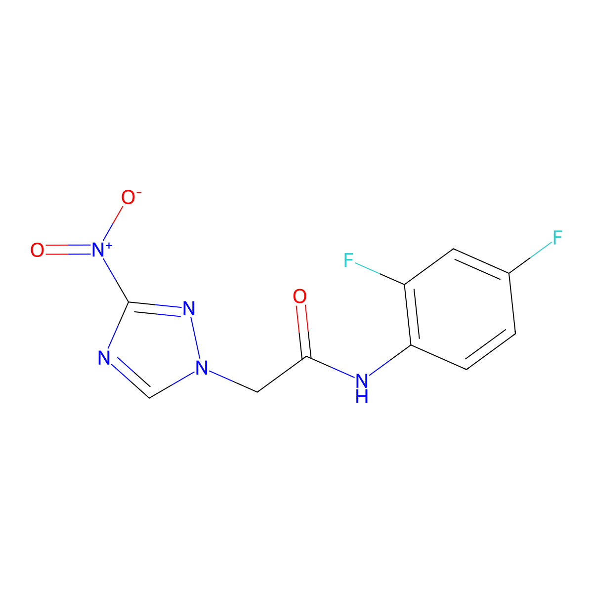 N-(2,4-difluorophenyl)-2-(3-nitro-1H-1,2,4-triazol-1-yl)acetamide molecular structure, CAS 312635-64-6