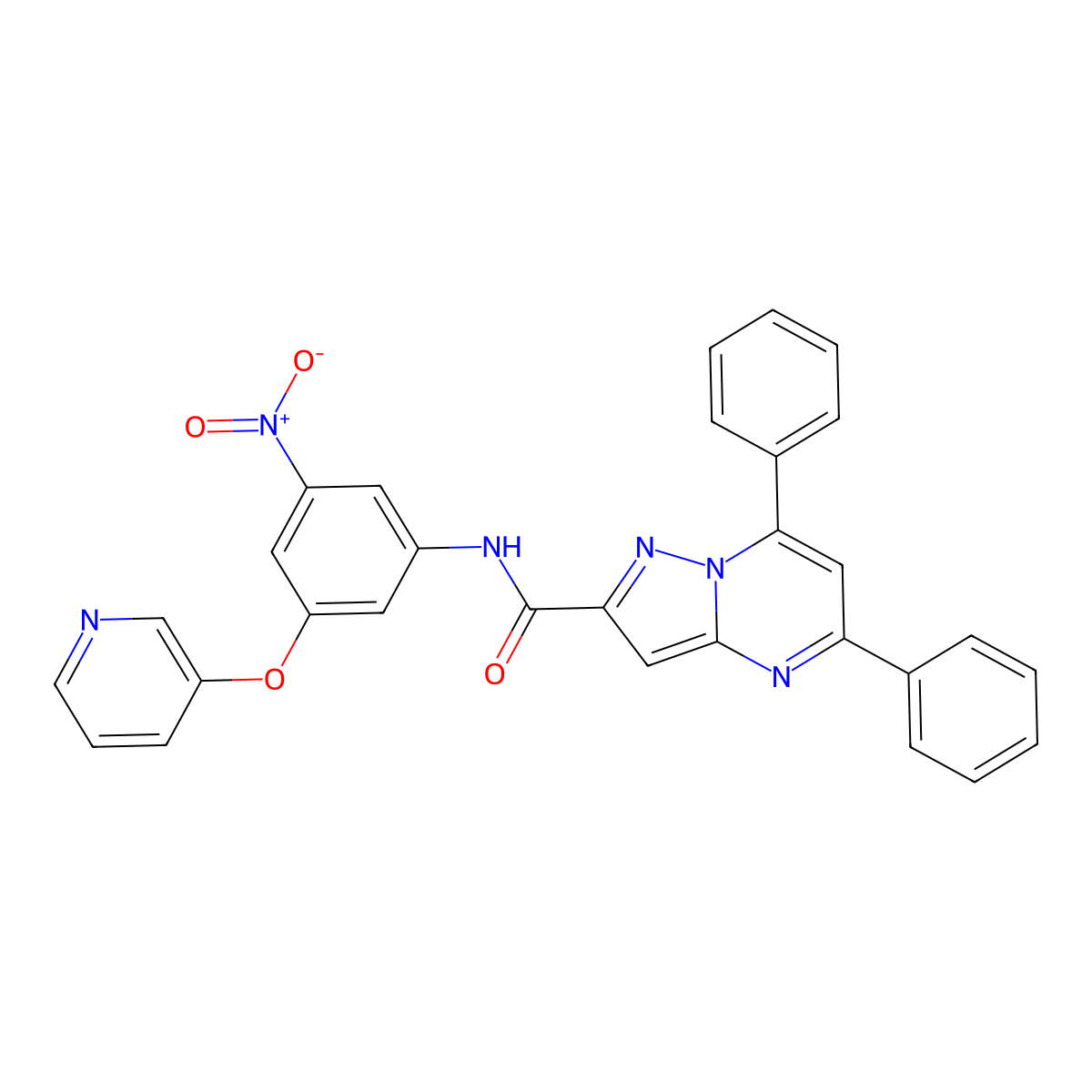 N-(3-nitro-5-pyridin-3-yloxyphenyl)-5,7-diphenylpyrazolo[1,5-a]pyrimidine-2-carboxamide molecular structure, CAS 312635-81-7