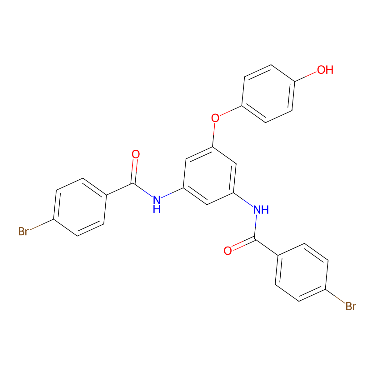 4-bromo-N-[3-[(4-bromobenzoyl)amino]-5-(4-hydroxyphenoxy)phenyl]benzamide molecular structure, CAS 312635-88-4
