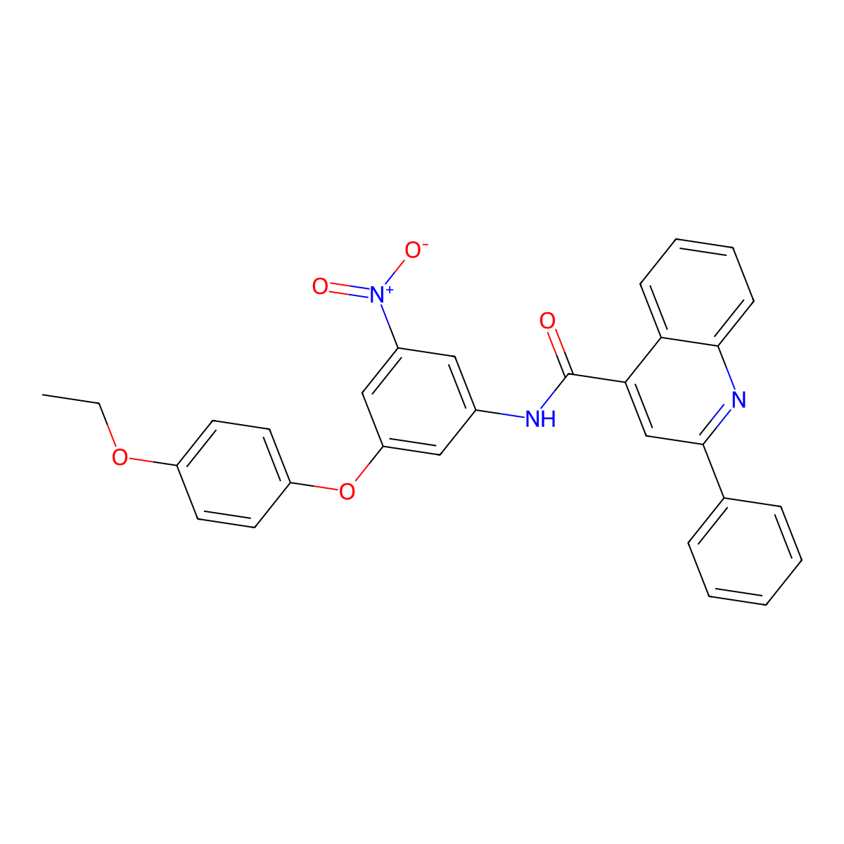 N-[3-(4-ethoxyphenoxy)-5-nitrophenyl]-2-phenylquinoline-4-carboxamide molecular structure, CAS 312635-96-4