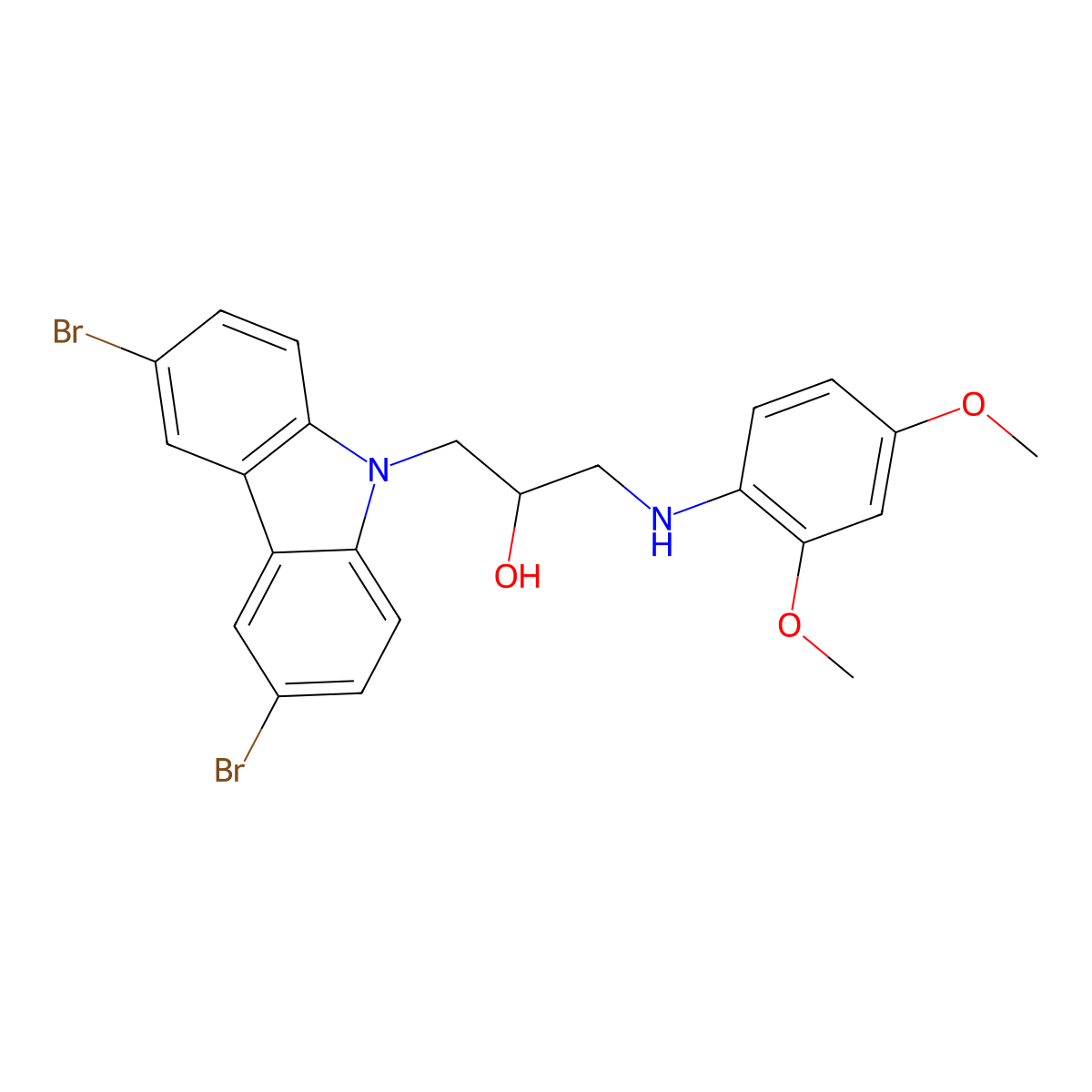1-(3,6-Dibromo-carbazol-9-yl)-3-(2,4-dimethoxy-phenylamino)-propan-2-ol molecular structure, CAS 312636-23-0