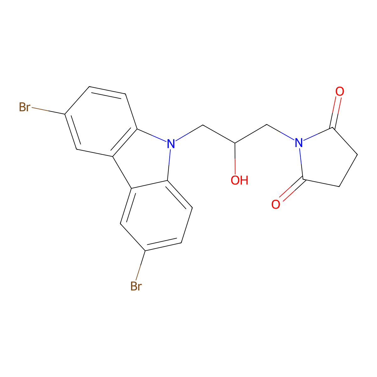 1-[3-(3,6-Dibromocarbazol-9-yl)-2-hydroxypropyl]pyrrolidine-2,5-dione molecular structure, CAS 312636-25-2