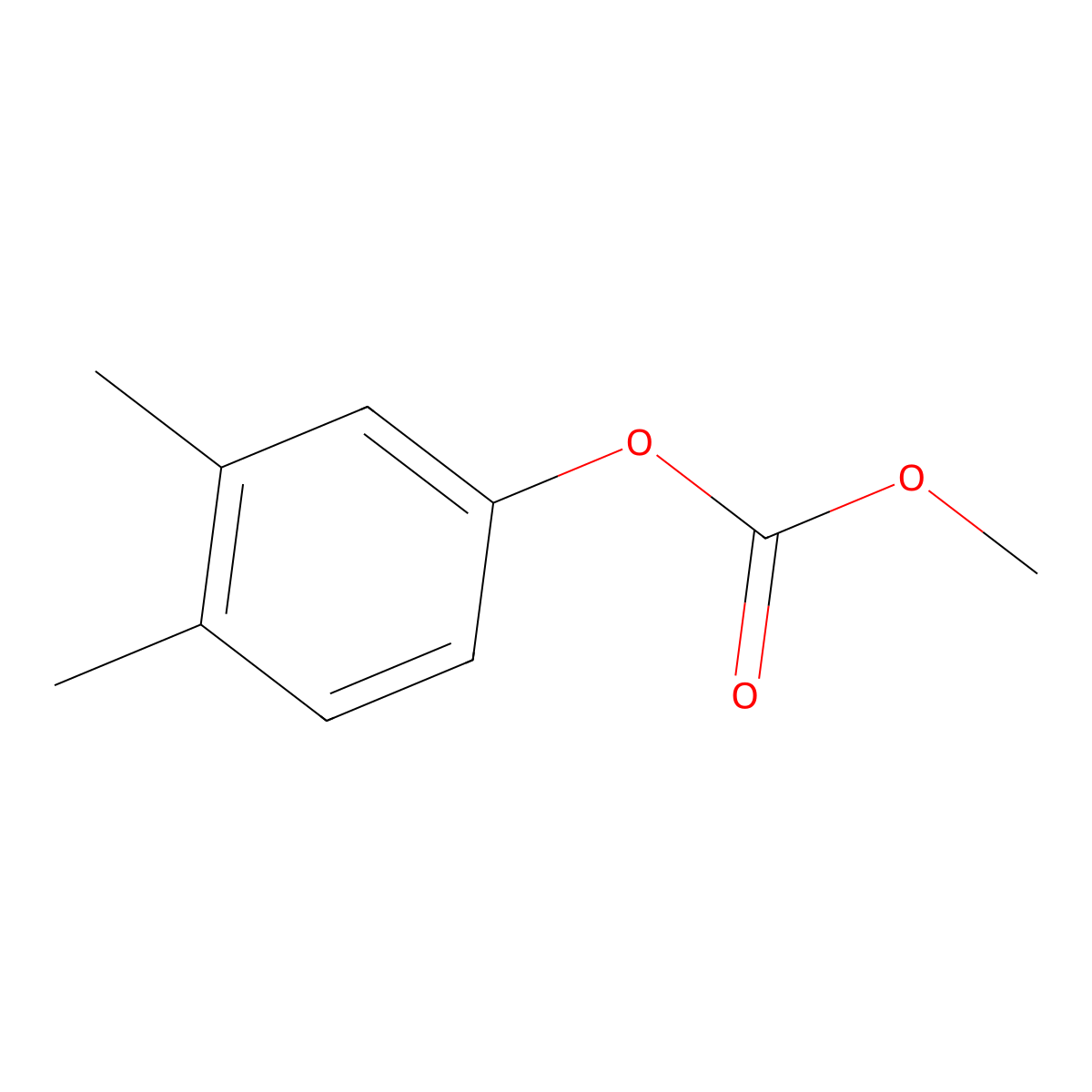 Carbonic acid, methyl 3,4-xylyl ester molecular structure, CAS 31268-81-2