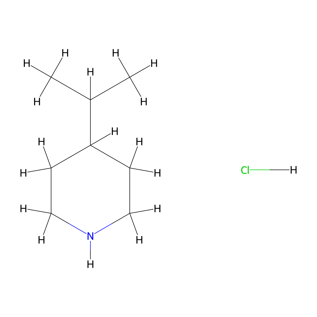 4-(Propan-2-yl)piperidine hydrochloride molecular structure, CAS 312689-67-1