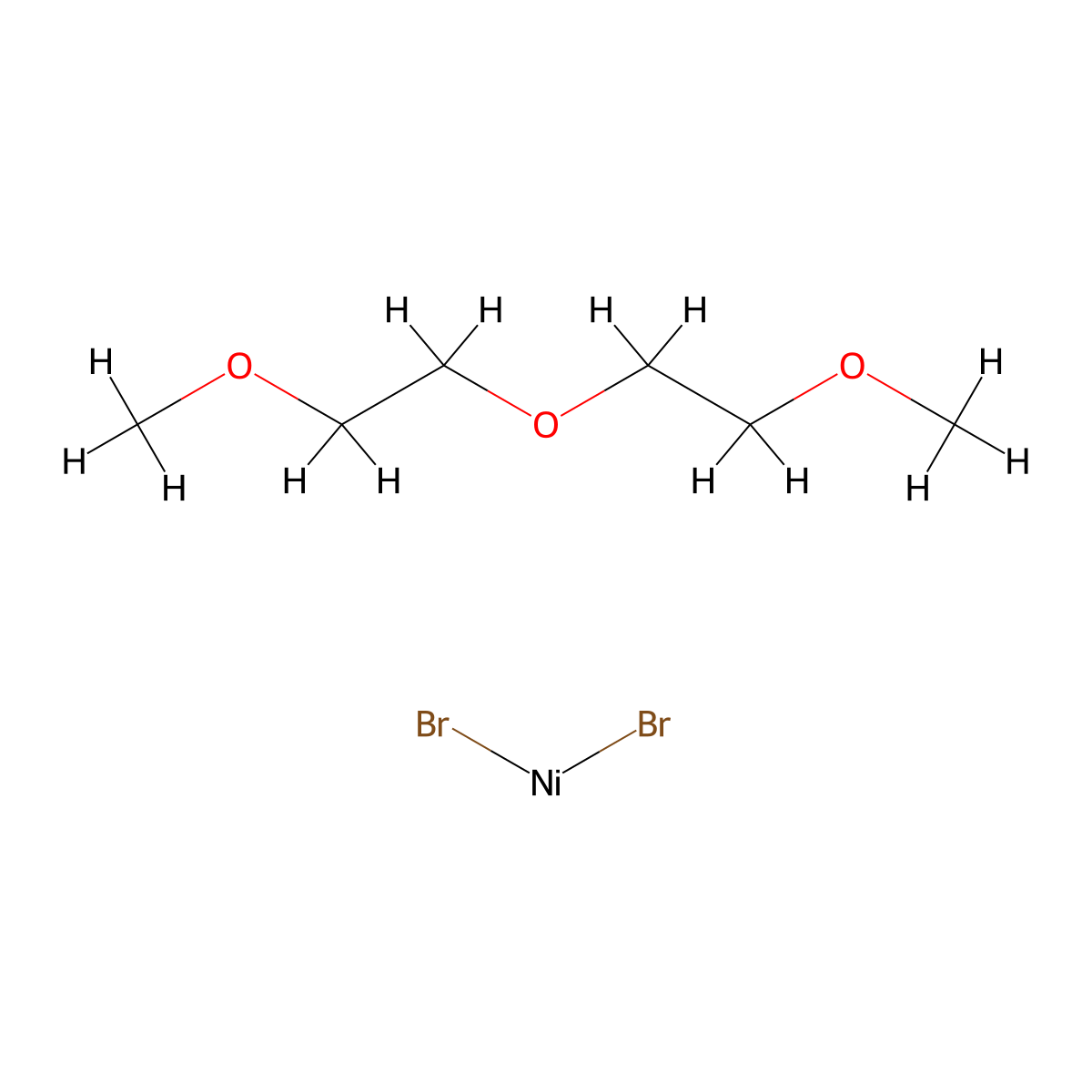 Nickel(II) bromide 2-methoxyethyl ether complex molecular structure, CAS 312696-09-6