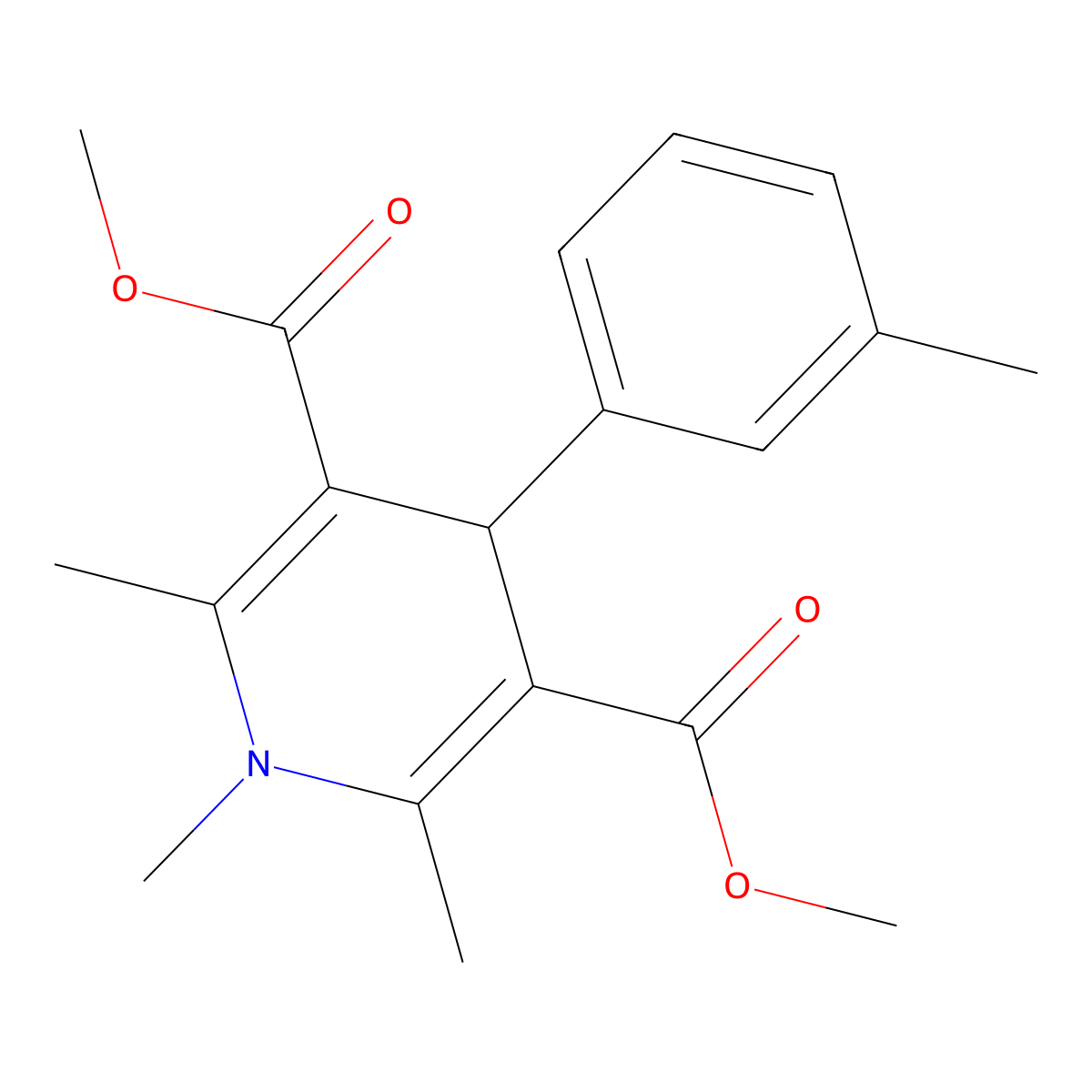 Dimethyl 1,2,6-trimethyl-4-(3-methylphenyl)-1,4-dihydropyridine-3,5-dicarboxylate molecular structure, CAS 312696-66-5