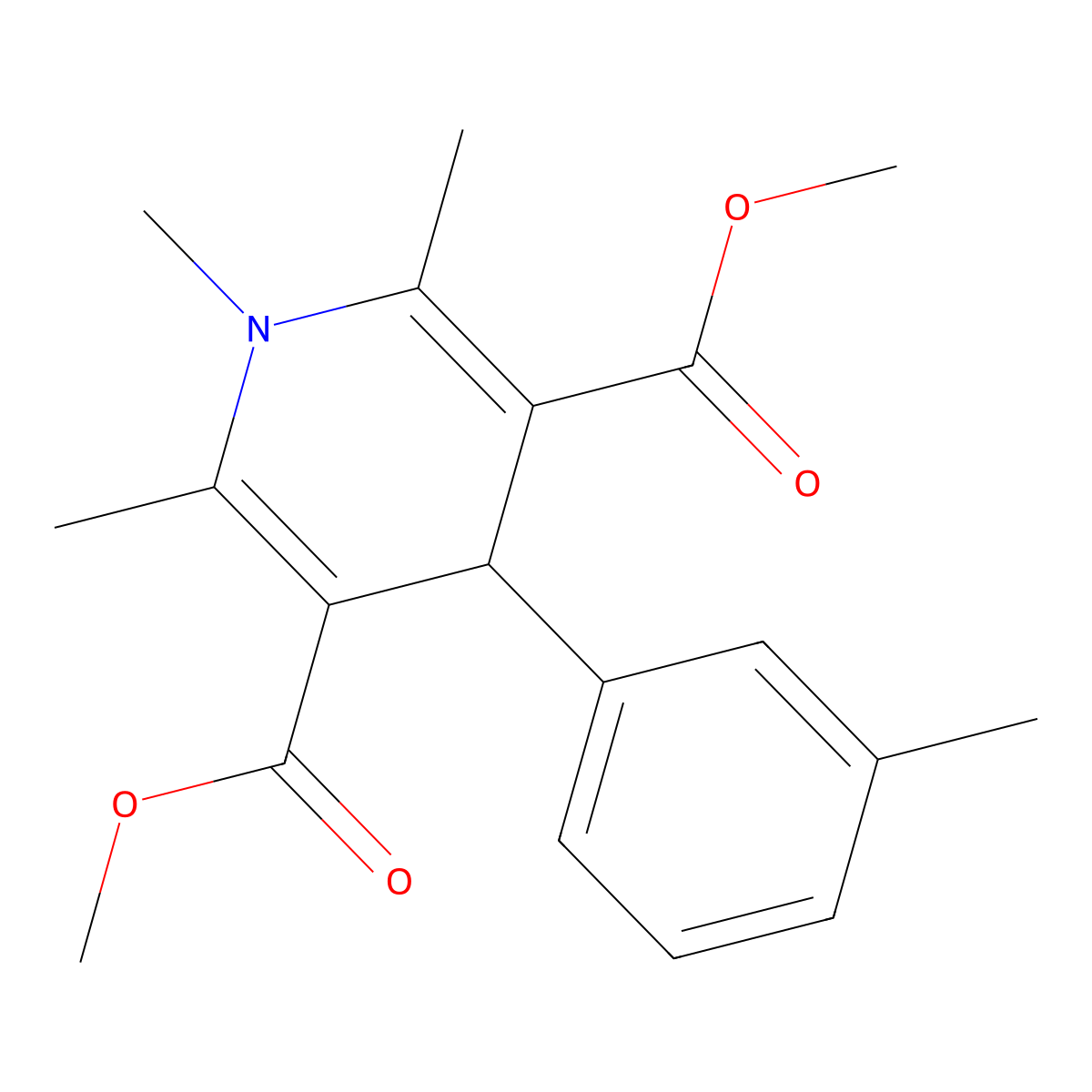 Dimethyl 1,2,6-trimethyl-4-(3-methylphenyl)-1,4-dihydropyridine-3,5-dicarboxylate molecular structure, CAS 312696-66-5