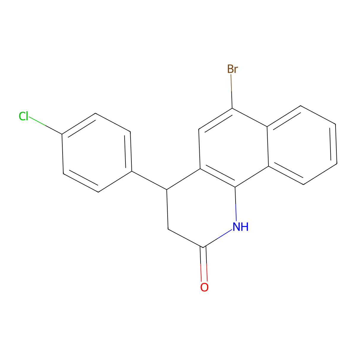 6-bromo-4-(4-chlorophenyl)-3,4-dihydrobenzo[h]quinolin-2(1H)-one molecular structure, CAS 312696-93-8