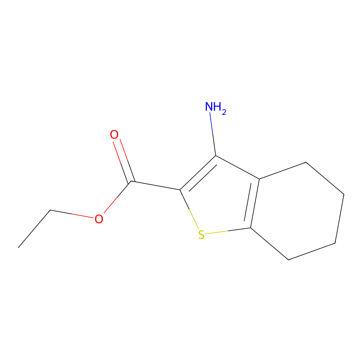Ethyl 3-amino-4,5,6,7-tetrahydrobenzo[b]thiophene-2-carboxylate molecular structure, CAS 312697-17-9