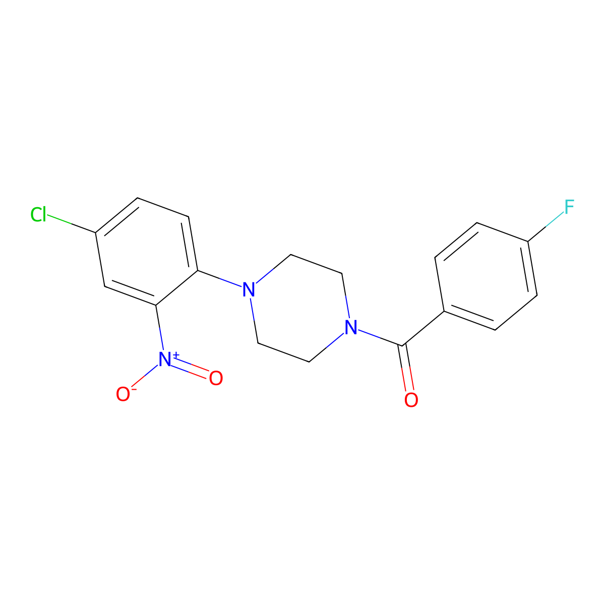 1-{4-Chloro-2-nitrophenyl}-4-(4-fluorobenzoyl)piperazine molecular structure, CAS 312697-27-1