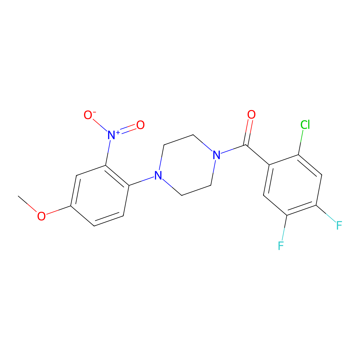 (2-Chloro-4,5-difluorophenyl)[4-(4-methoxy-2-nitrophenyl)piperazin-1-yl]methanone molecular structure, CAS 312697-28-2