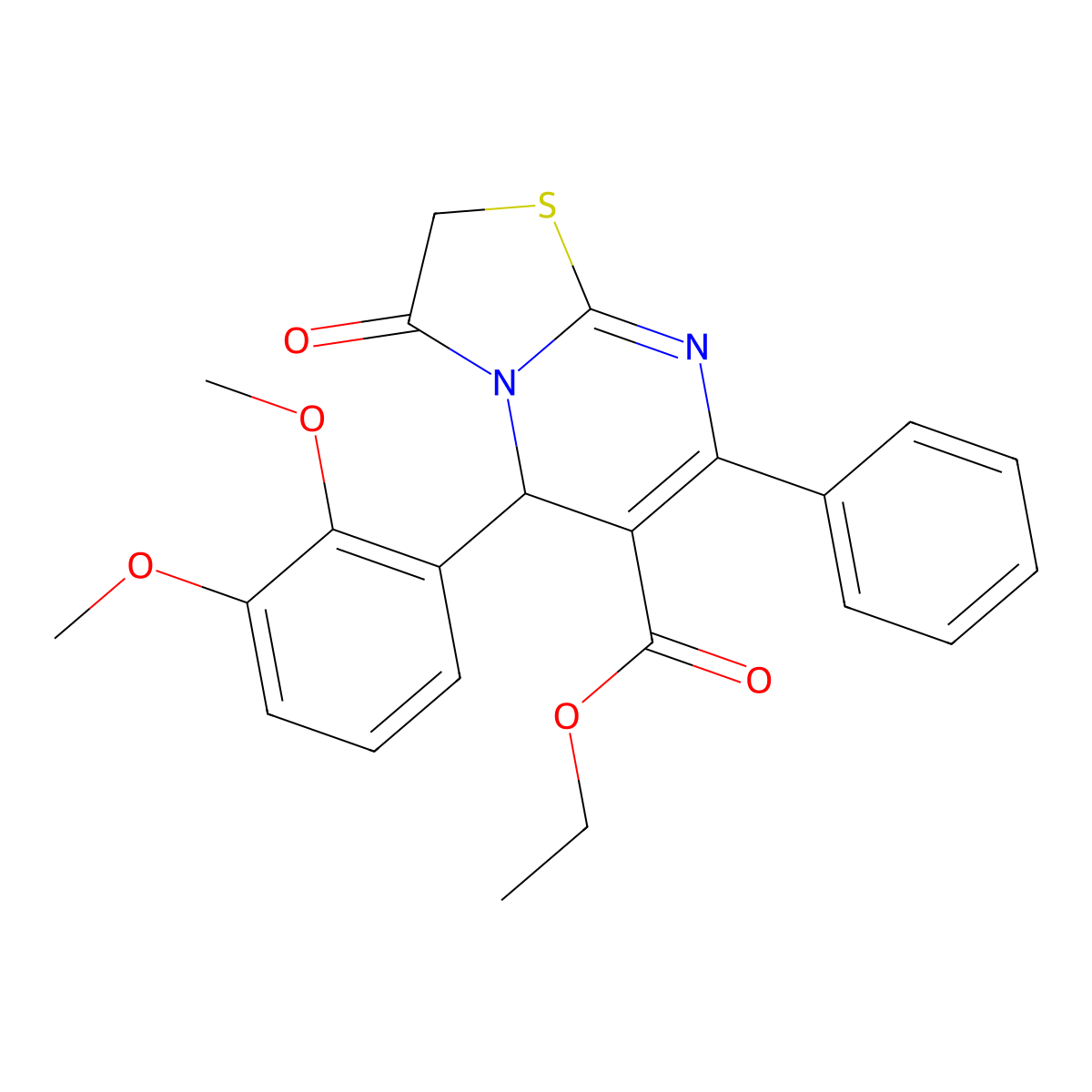 ethyl 5-(2,3-dimethoxyphenyl)-3-oxo-7-phenyl-5H-[1,3]thiazolo[3,2-a]pyrimidine-6-carboxylate molecular structure, CAS 312697-33-9