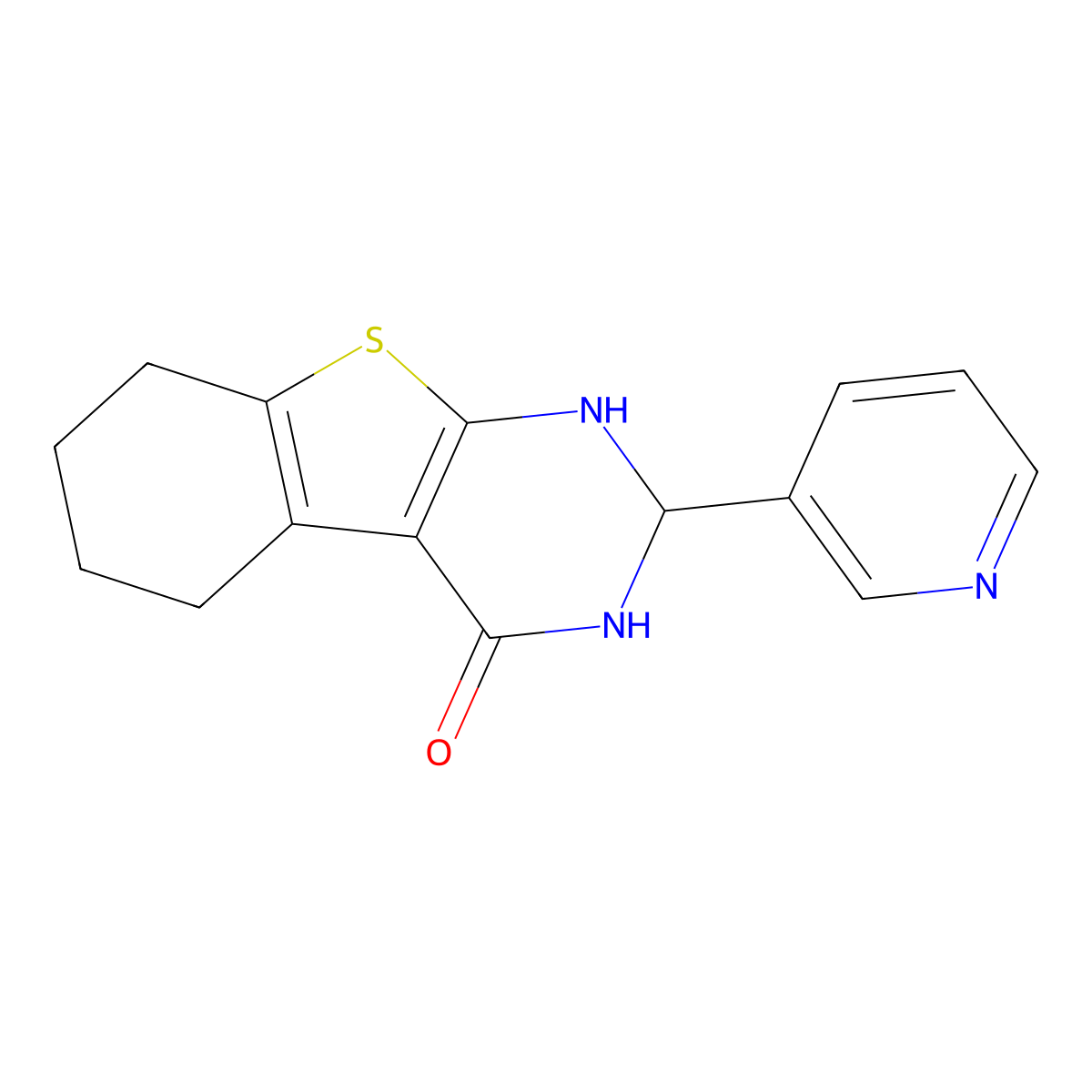 2-pyridin-3-yl-2,3,5,6,7,8-hexahydro-1H-[1]benzothiolo[2,3-d]pyrimidin-4-one molecular structure, CAS 312697-74-8
