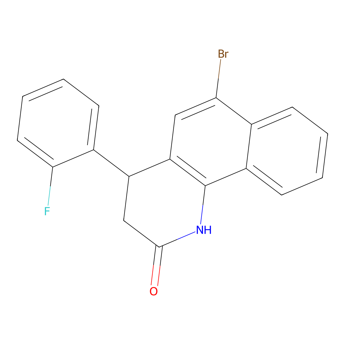 6-bromo-4-(2-fluorophenyl)-3,4-dihydrobenzo[h]quinolin-2(1H)-one molecular structure, CAS 312697-92-0