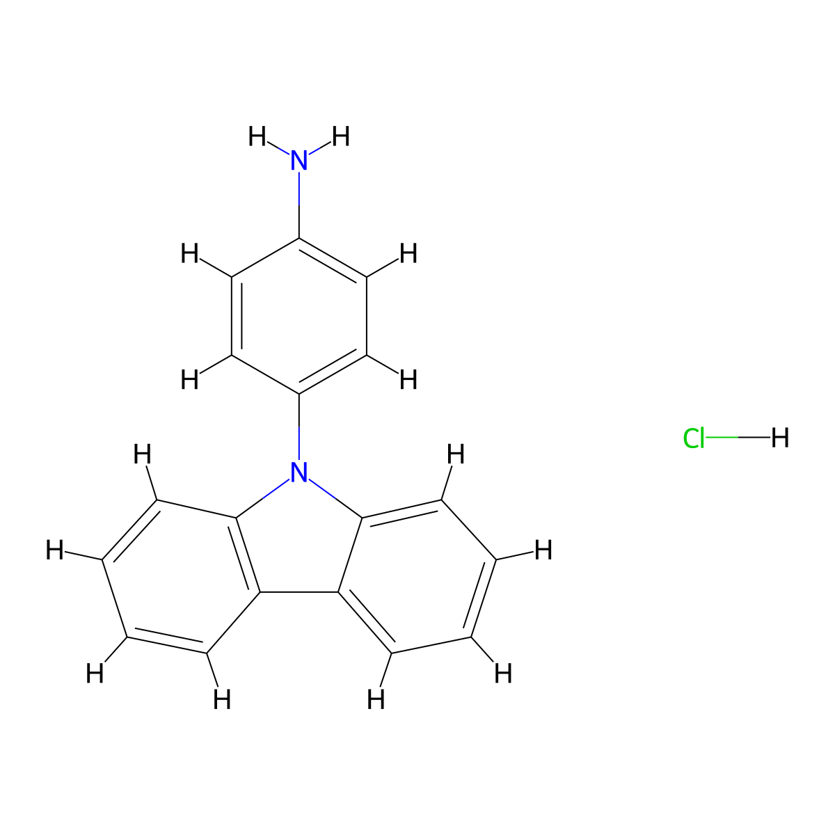 4-(9H-Carbazol-9-yl)aniline hydrochloride molecular structure, CAS 312700-07-5