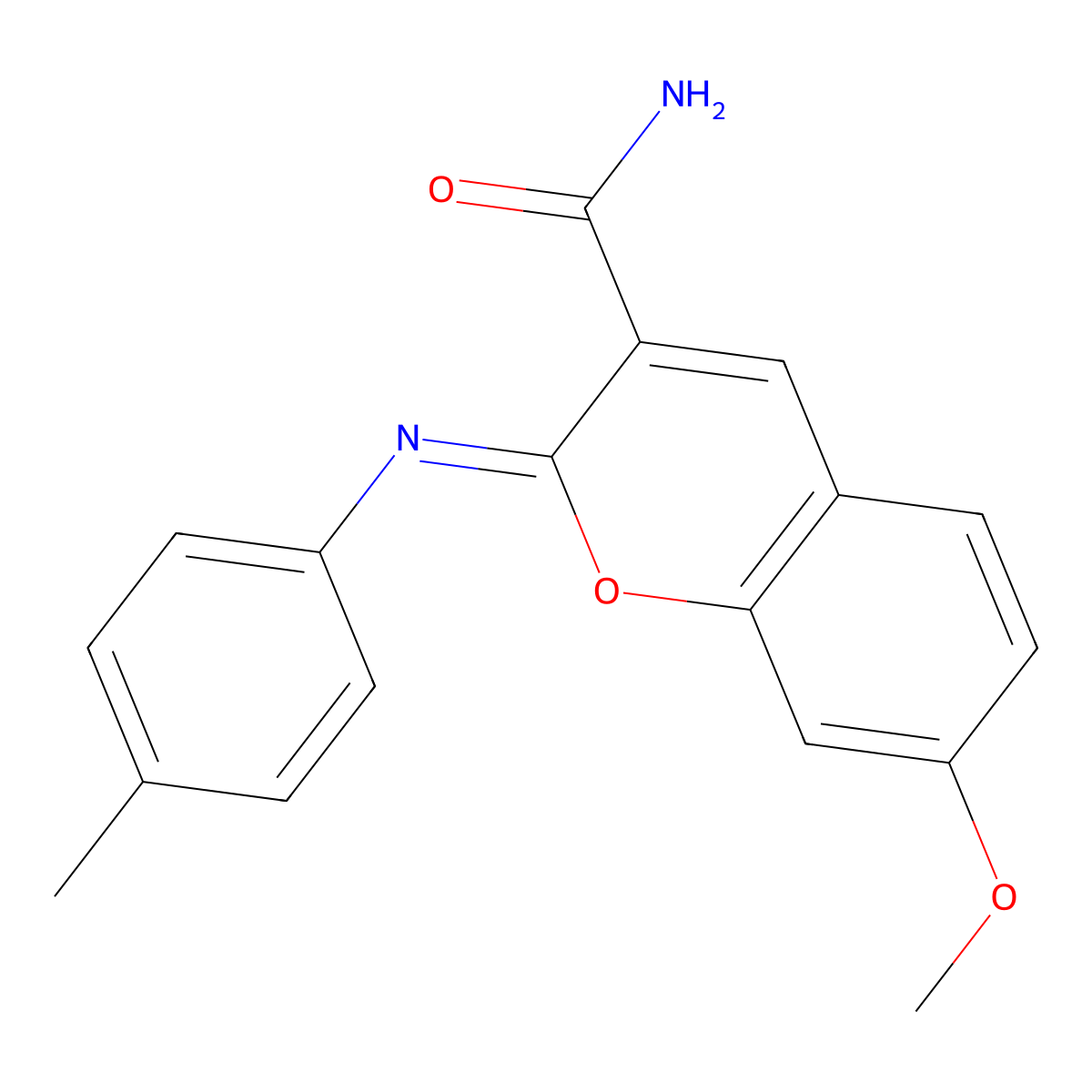 7-Methoxy-2-(4-methylphenyl)iminochromene-3-carboxamide molecular structure, CAS 312703-17-6