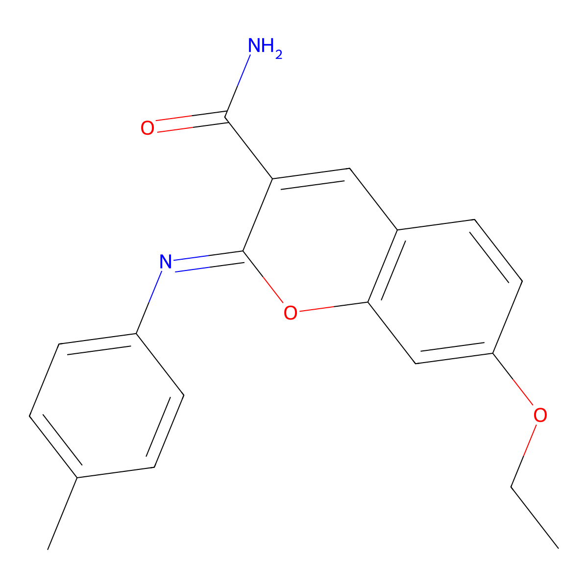 (2Z)-7-ethoxy-2-[(4-methylphenyl)imino]-2H-chromene-3-carboxamide molecular structure, CAS 312703-18-7