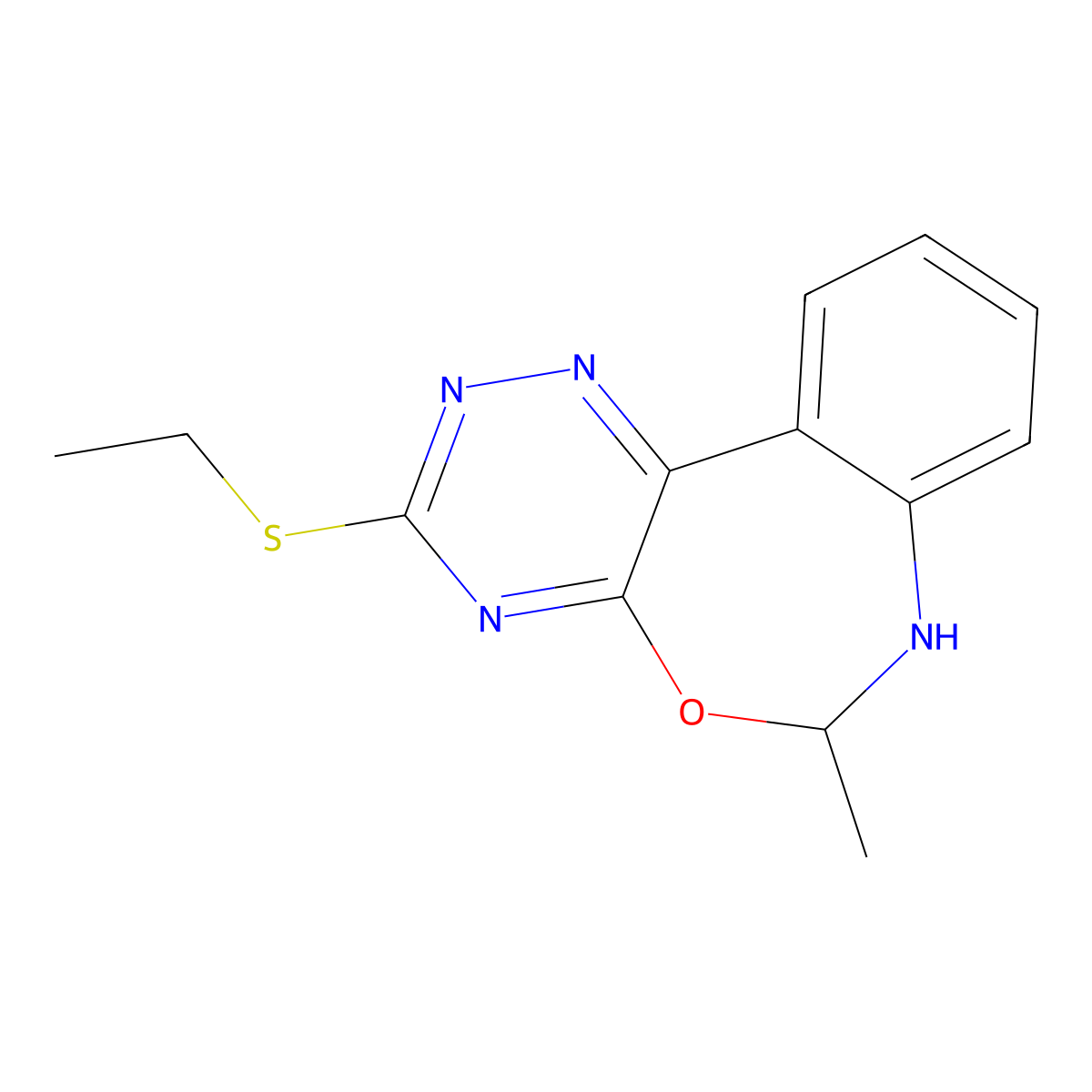 Ethyl 6-methyl-6,7-dihydro[1,2,4]triazino[5,6-d][3,1]benzoxazepin-3-yl sulfide molecular structure, CAS 312703-29-0