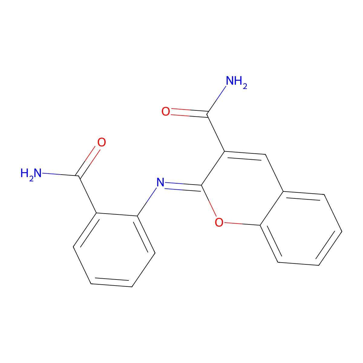 2-(2-Carbamoylphenyl)iminochromene-3-carboxamide molecular structure, CAS 312703-54-1