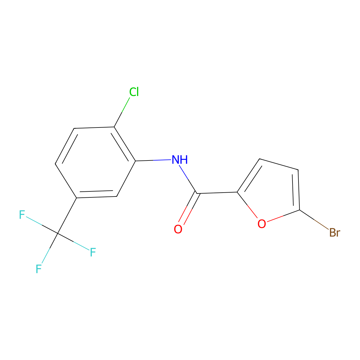 5-bromo-N-[2-chloro-5-(trifluoromethyl)phenyl]furan-2-carboxamide molecular structure, CAS 312703-62-1