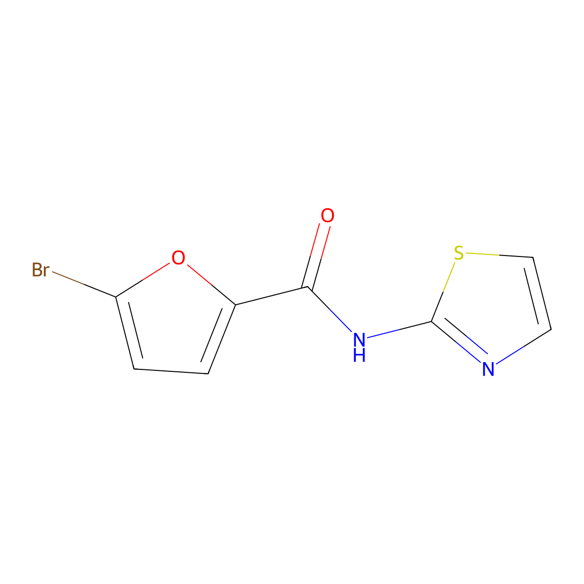5-bromo-N-(1,3-thiazol-2-yl)furan-2-carboxamide molecular structure, CAS 312703-65-4