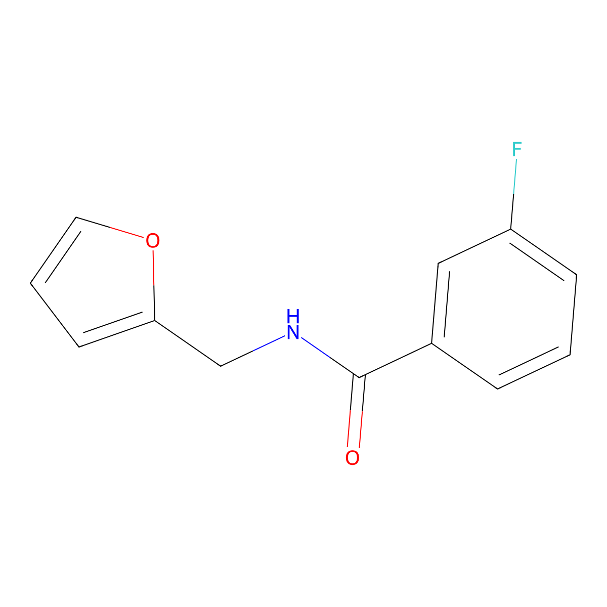 3-fluoro-N-(furan-2-ylmethyl)benzamide molecular structure, CAS 312703-70-1