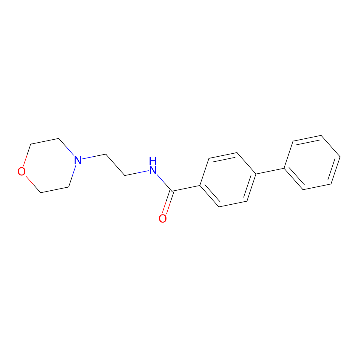 N-[2-(4-morpholinyl)ethyl]-4-biphenylcarboxamide molecular structure, CAS 312703-72-3