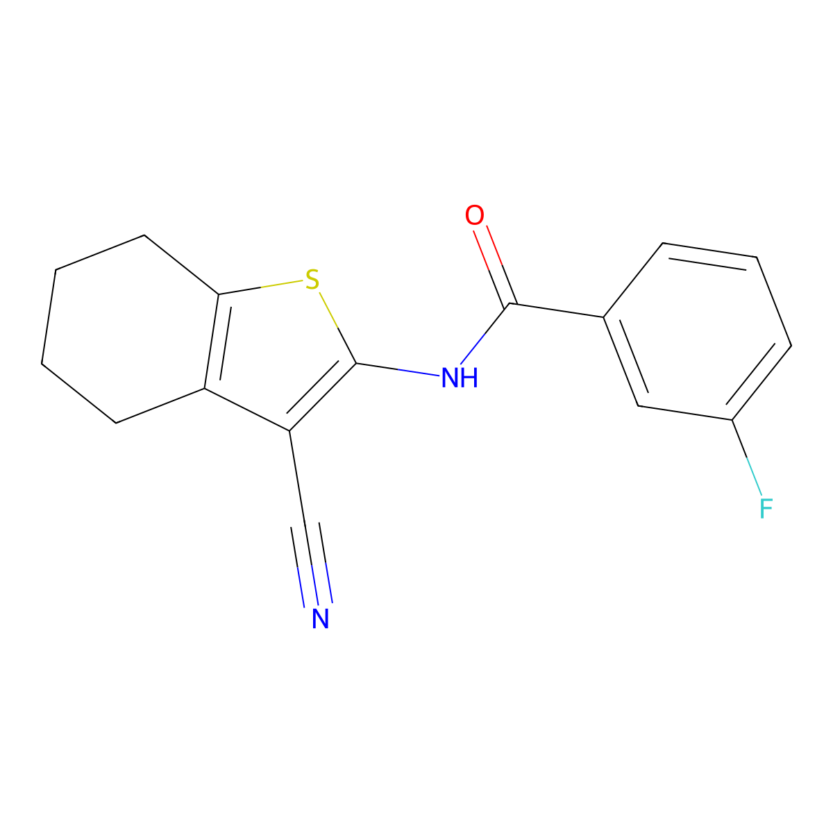 N-(3-cyano-4,5,6,7-tetrahydro-1-benzothiophen-2-yl)-3-fluorobenzamide molecular structure, CAS 312703-77-8