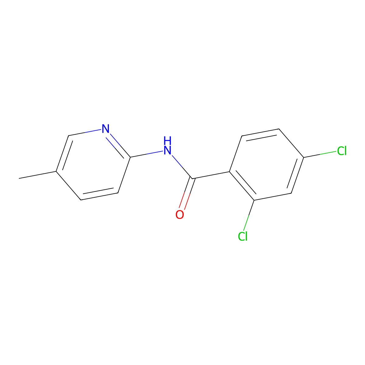 2,4-dichloro-N-(5-methylpyridin-2-yl)benzamide molecular structure, CAS 312703-79-0