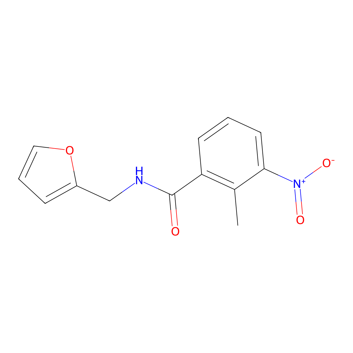 N-(furan-2-ylmethyl)-2-methyl-3-nitrobenzamide molecular structure, CAS 312703-99-4
