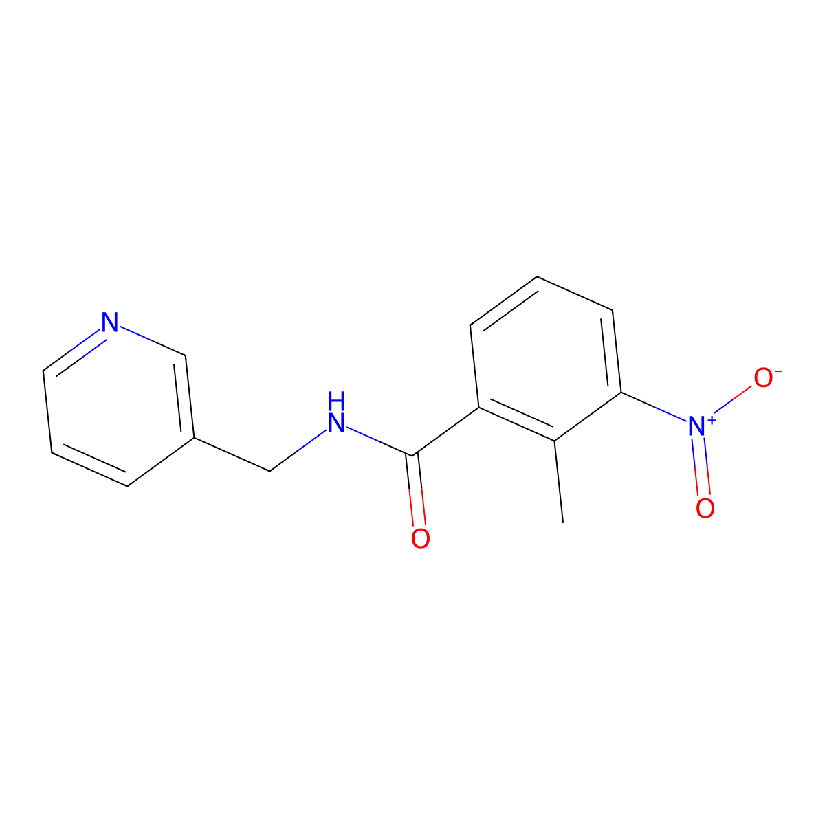 2-methyl-3-nitro-N-(pyridin-3-ylmethyl)benzamide molecular structure, CAS 312704-05-5