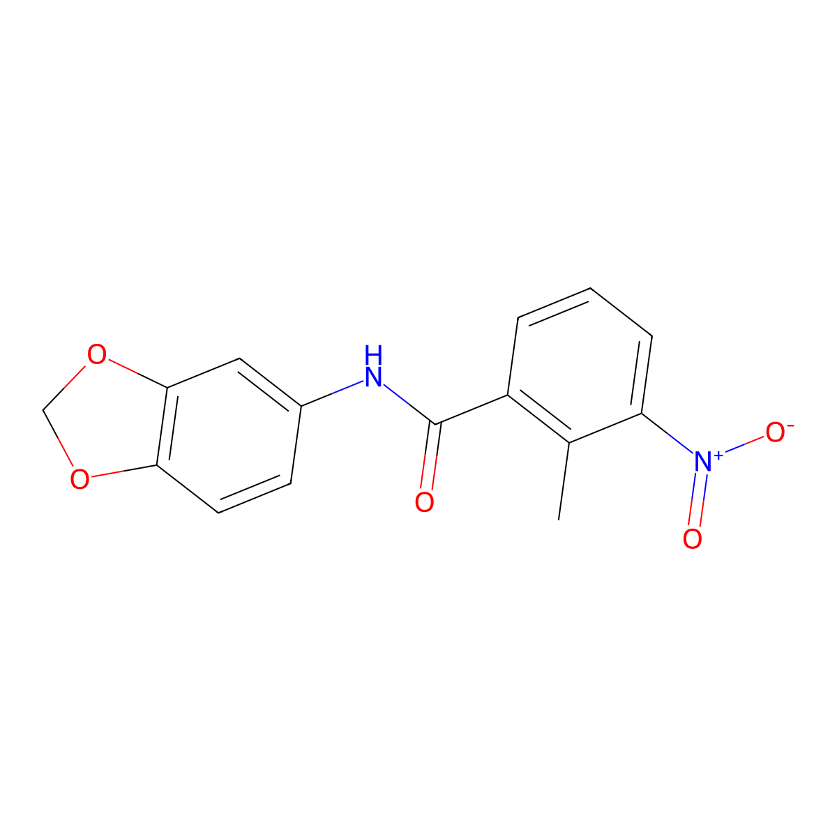 N-(1,3-benzodioxol-5-yl)-2-methyl-3-nitrobenzamide molecular structure, CAS 312704-19-1