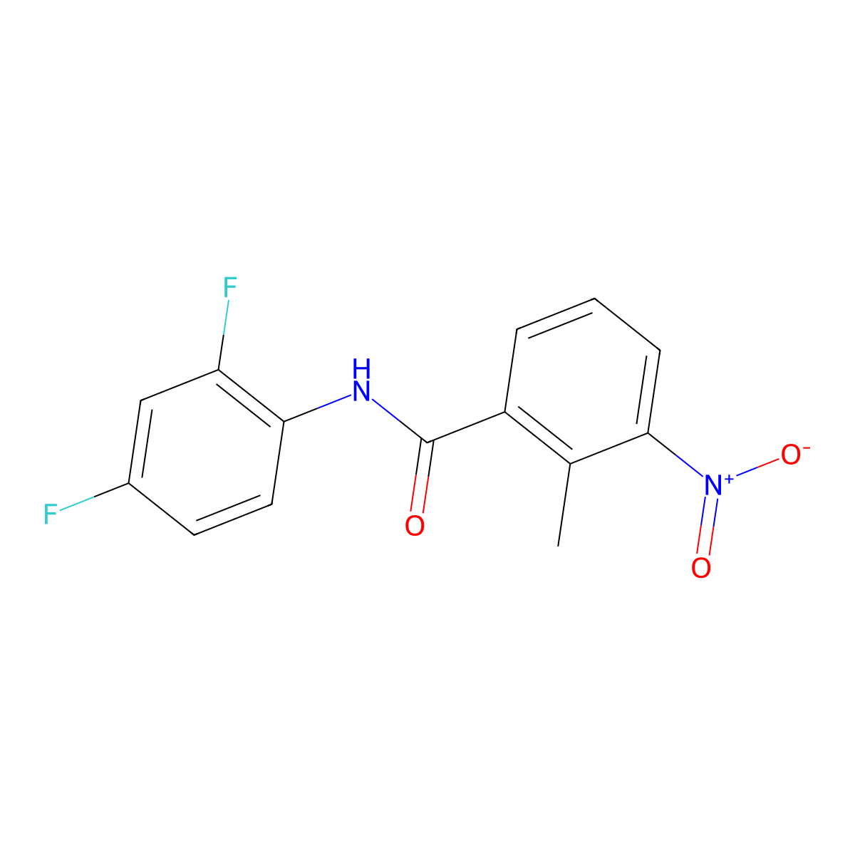 N-(2,4-difluorophenyl)-2-methyl-3-nitrobenzamide molecular structure, CAS 312704-21-5