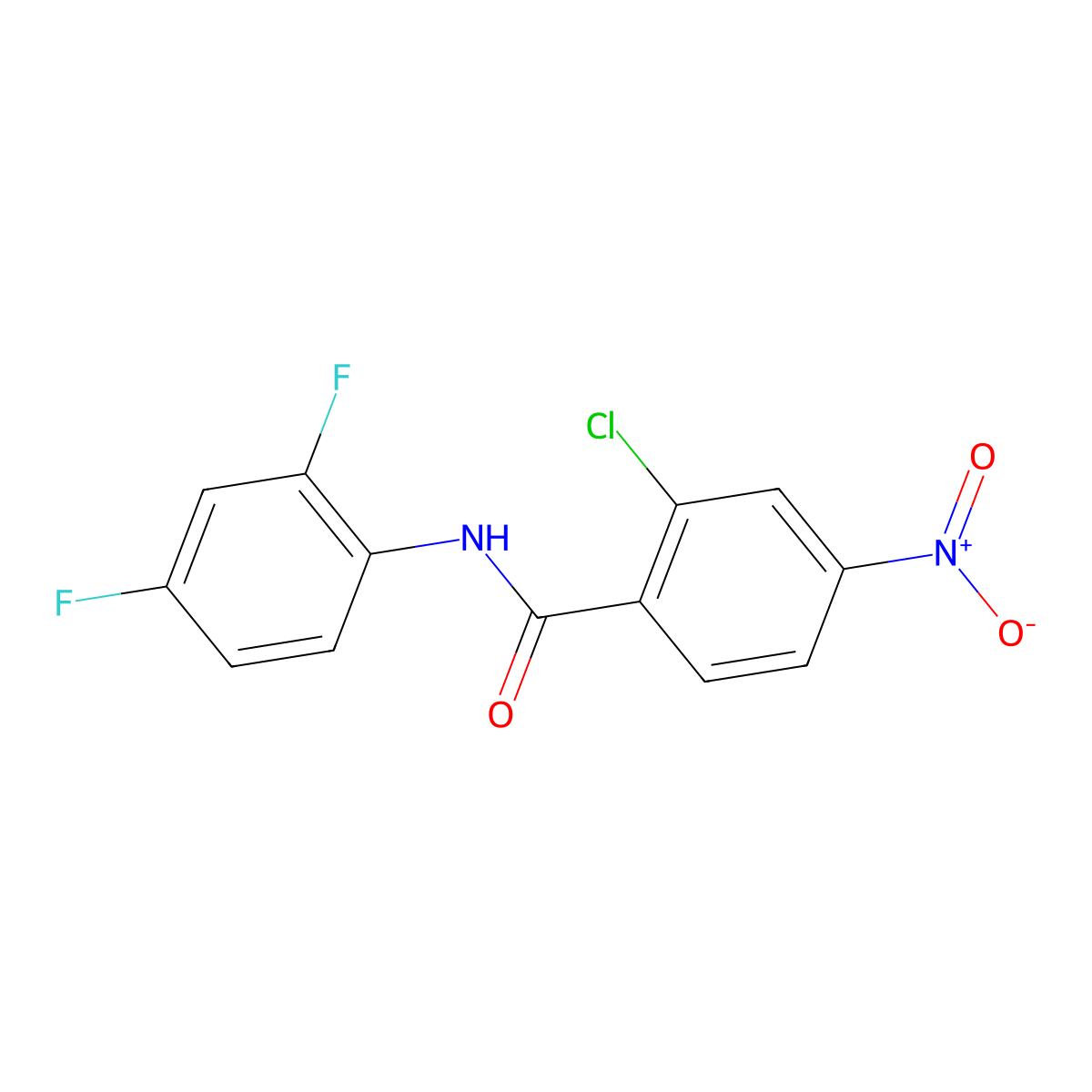 2-chloro-N-(2,4-difluorophenyl)-4-nitrobenzamide molecular structure, CAS 312704-50-0