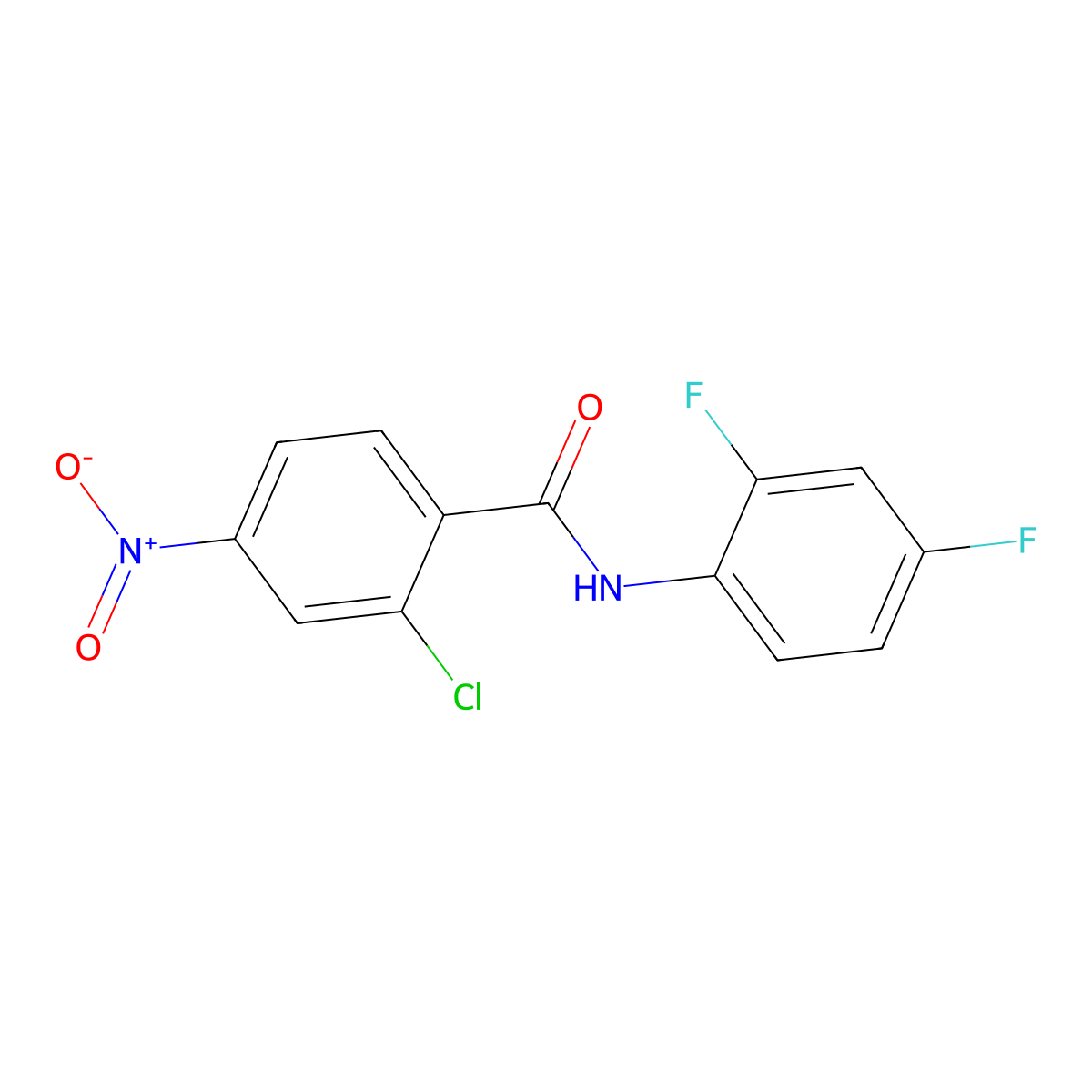 2-chloro-N-(2,4-difluorophenyl)-4-nitrobenzamide molecular structure, CAS 312704-50-0