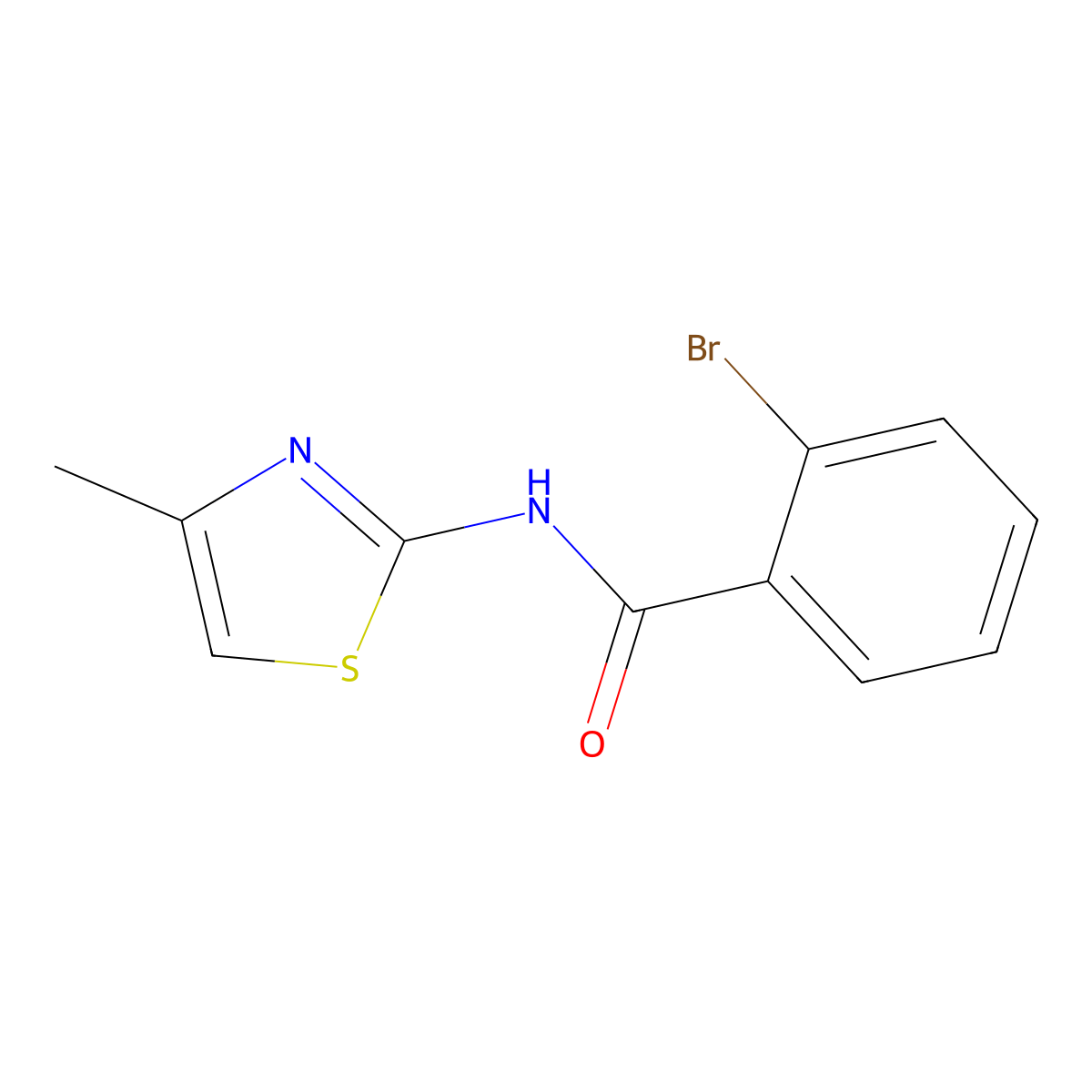 2-bromo-N-(4-methyl-1,3-thiazol-2-yl)benzamide molecular structure, CAS 312704-54-4