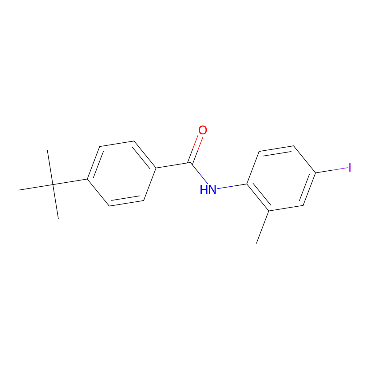 4-tert-butyl-N-(4-iodo-2-methylphenyl)benzamide molecular structure, CAS 312704-56-6