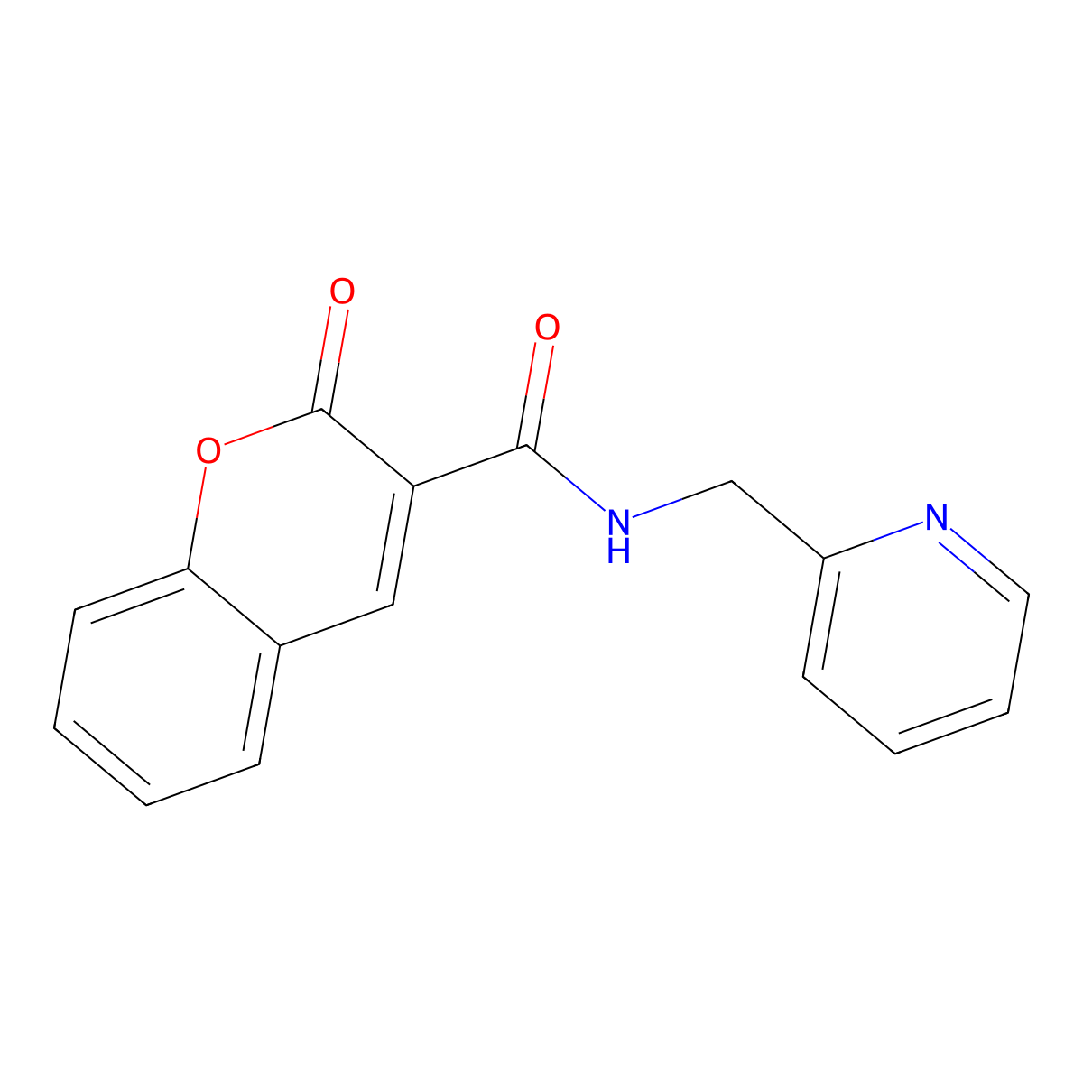 2-oxo-N-(2-pyridinylmethyl)-1-benzopyran-3-carboxamide molecular structure, CAS 312704-81-7