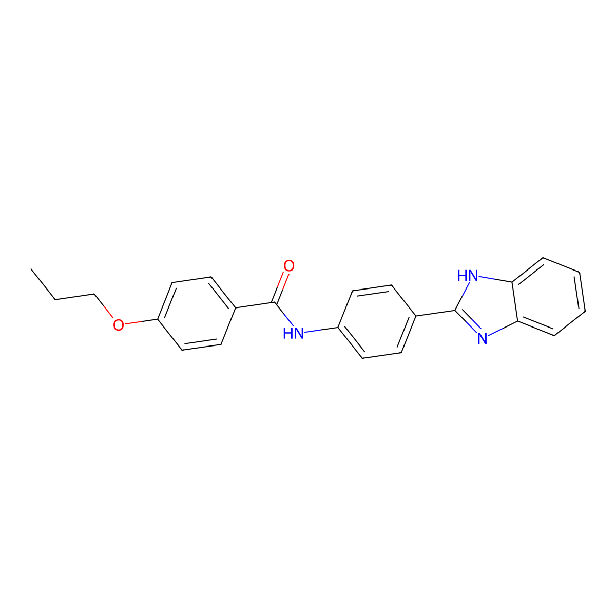 N-[4-(1H-benzimidazol-2-yl)phenyl]-4-propoxybenzamide molecular structure, CAS 312705-37-6