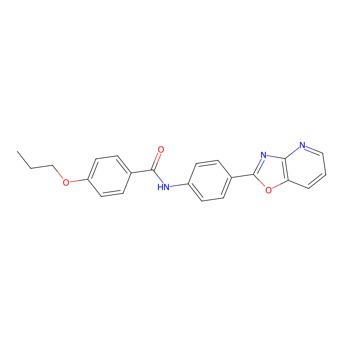 N-[4-([1,3]oxazolo[4,5-b]pyridin-2-yl)phenyl]-4-propoxybenzamide molecular structure, CAS 312705-38-7