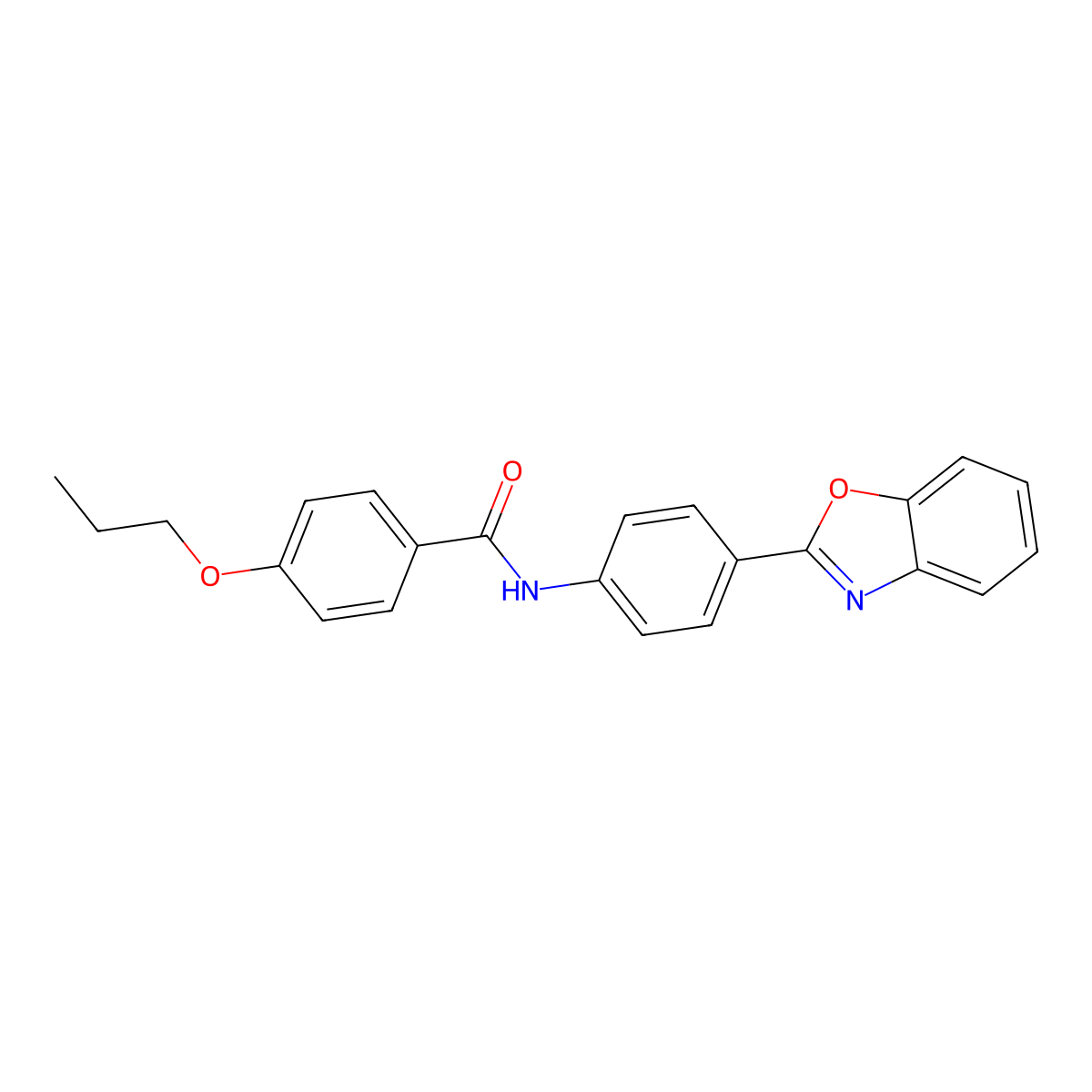 N-[4-(1,3-benzoxazol-2-yl)phenyl]-4-propoxybenzamide molecular structure, CAS 312705-44-5