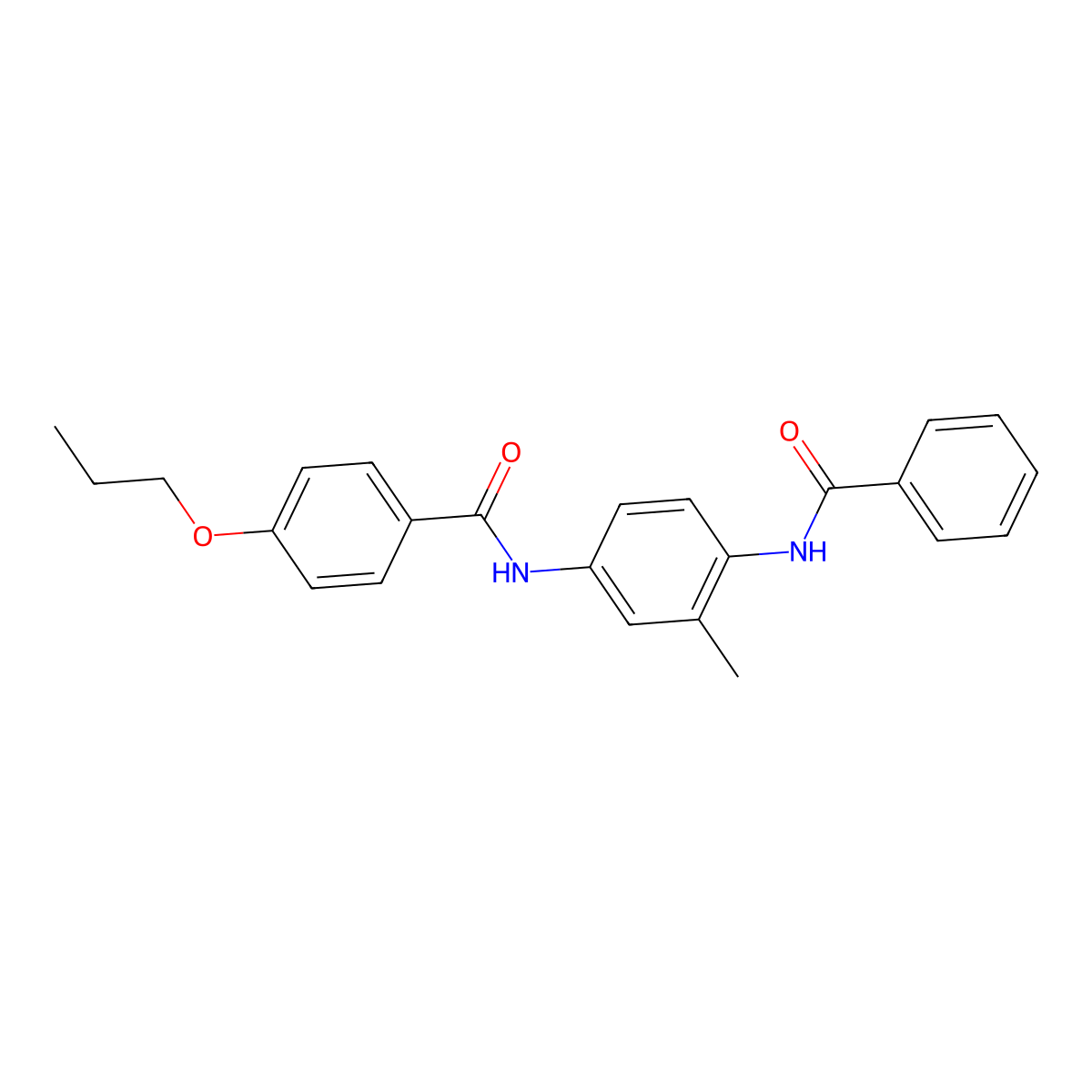 N-(4-benzamido-3-methylphenyl)-4-propoxybenzamide molecular structure, CAS 312705-51-4