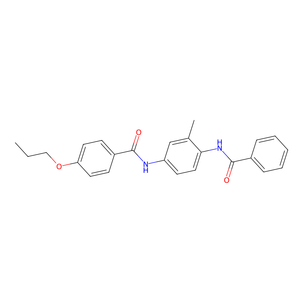 N-(4-benzamido-3-methylphenyl)-4-propoxybenzamide molecular structure, CAS 312705-51-4