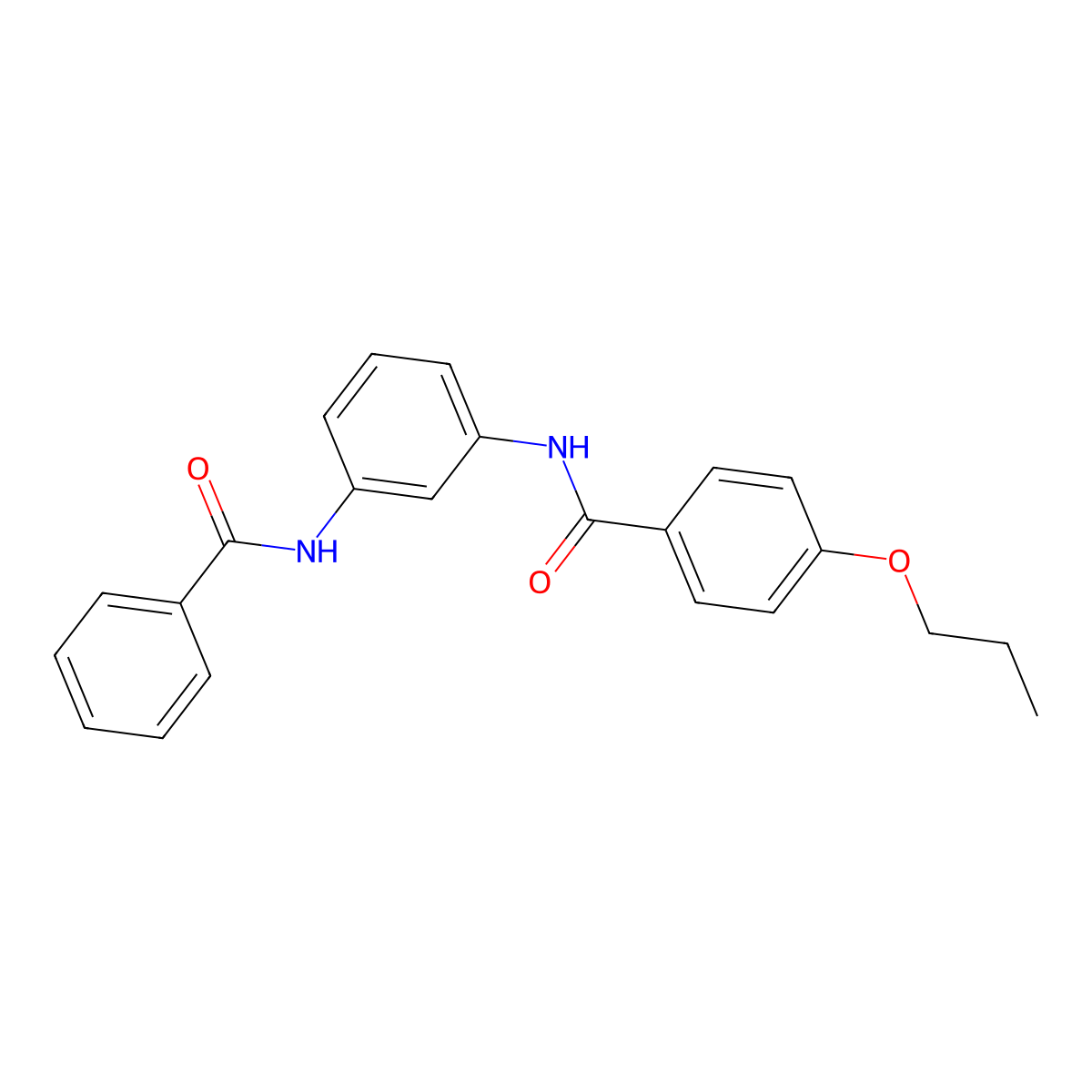 N-(3-benzamidophenyl)-4-propoxybenzamide molecular structure, CAS 312705-54-7