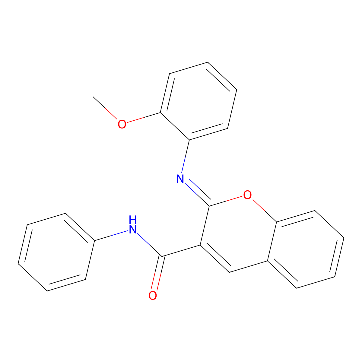 (2Z)-2-[(2-methoxyphenyl)imino]-N-phenyl-2H-chromene-3-carboxamide molecular structure, CAS 312706-92-6